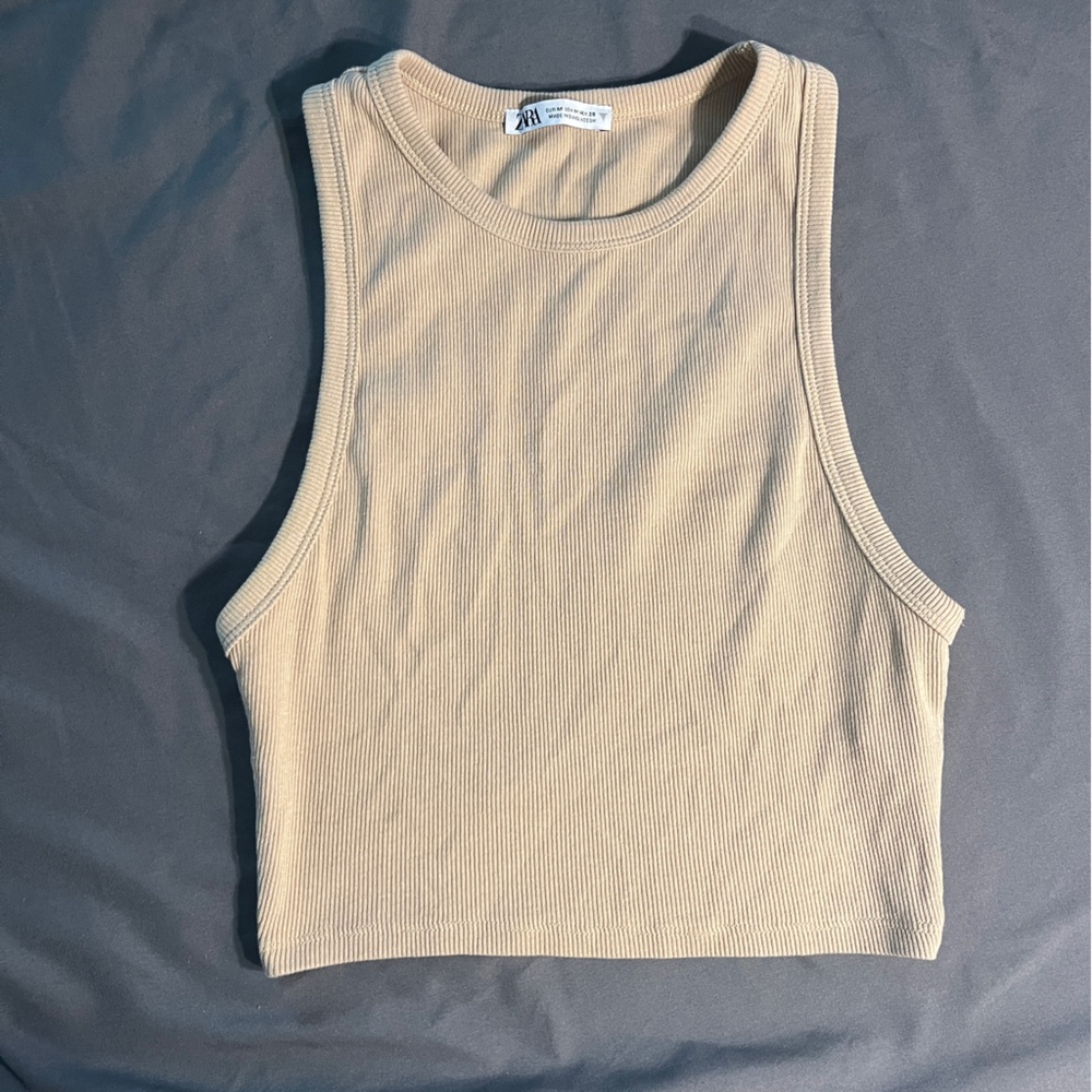 Ara Beige Ribbed Tank Top